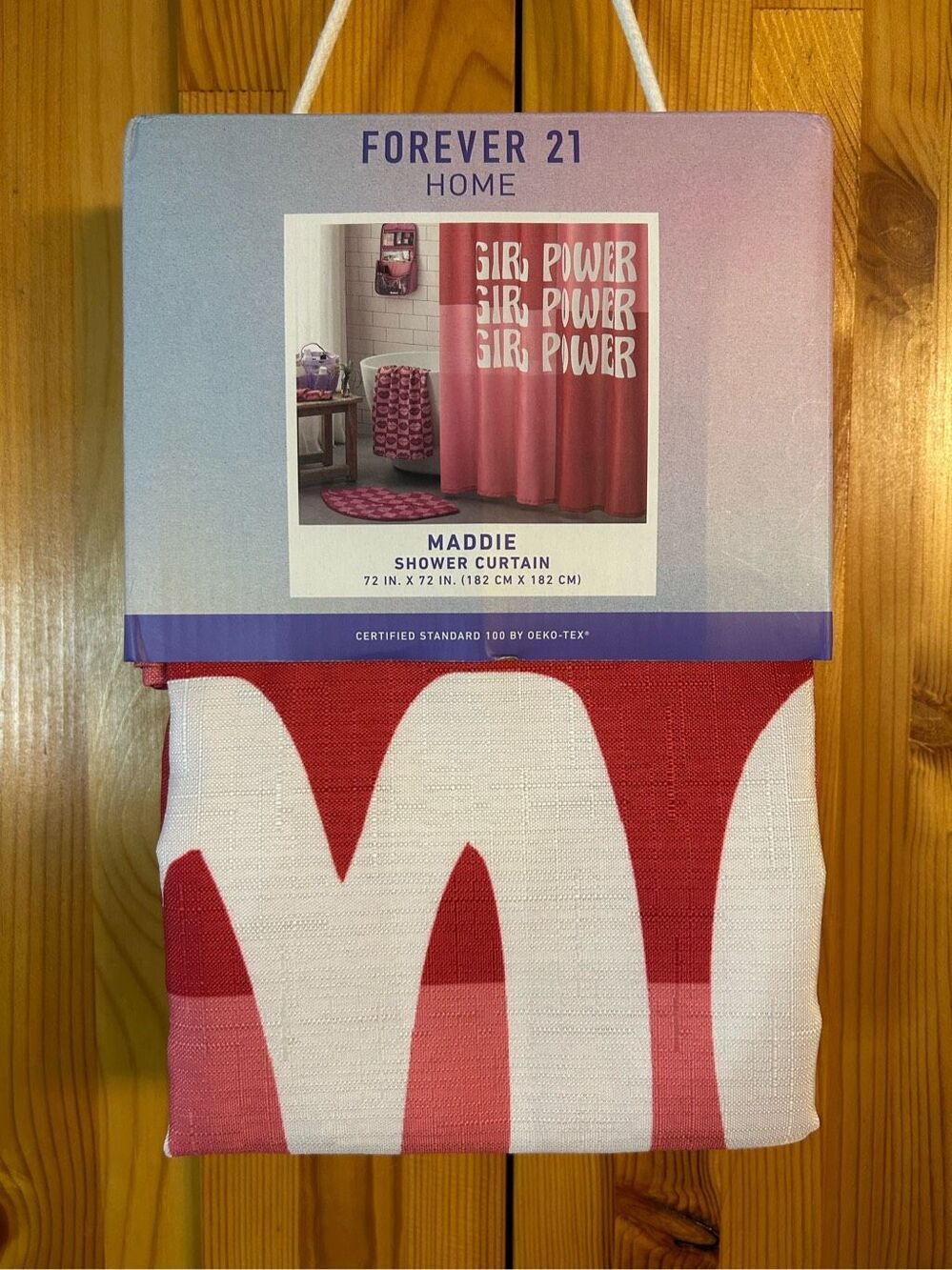 Forever 21 Home Maddie "Girl Power" Shower Curtain nwt (0268)
